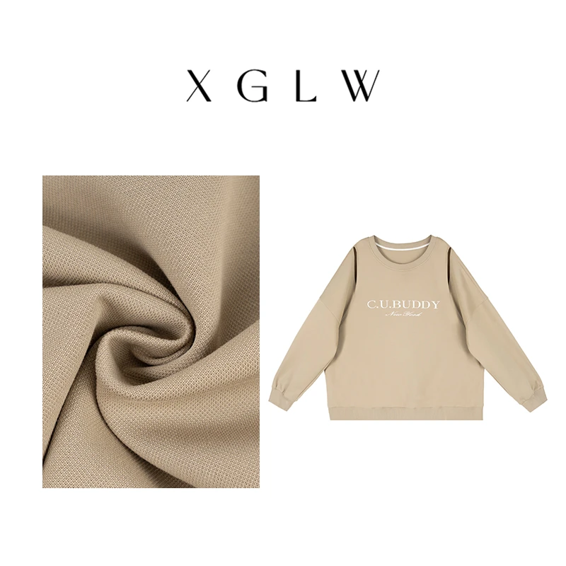 轻悸~胖MM大码显瘦黄绿色字母卫衣卫衣P4D0016