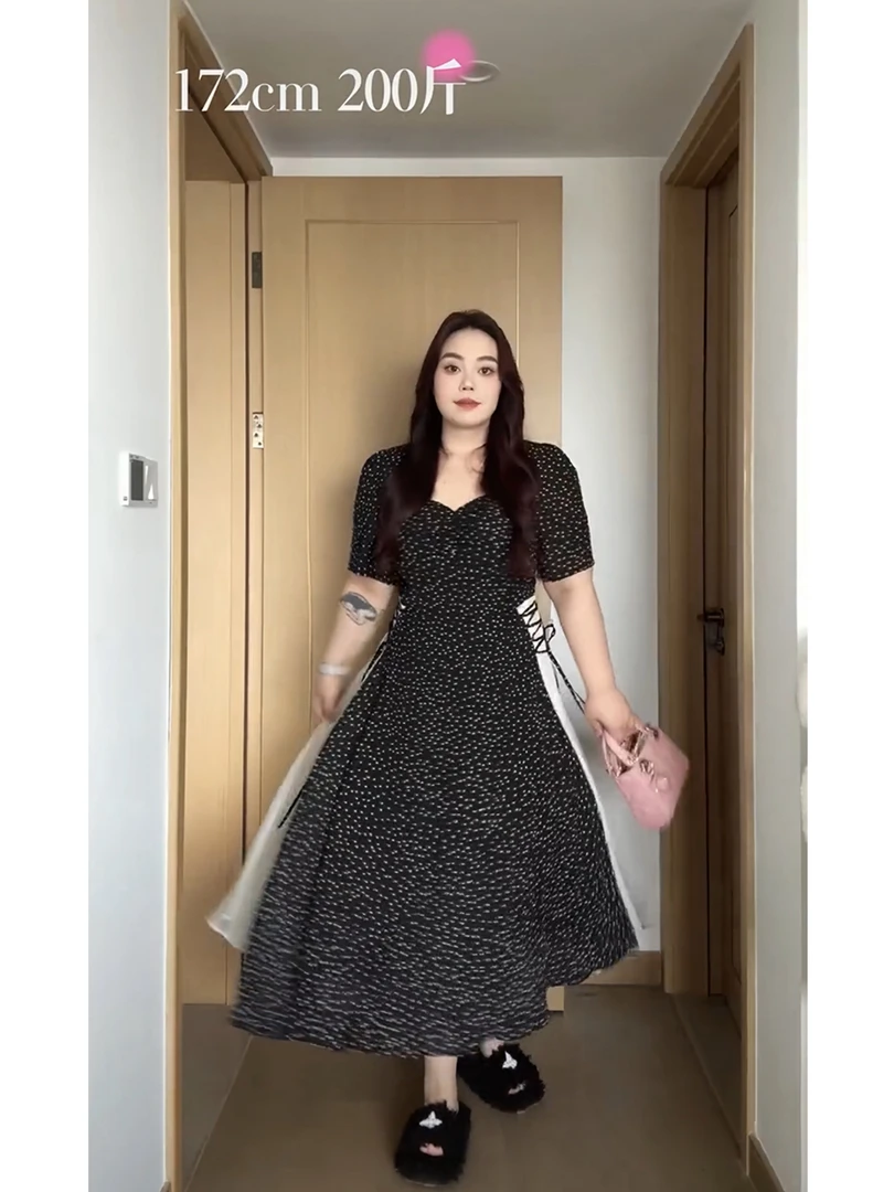 南法假日春游~波点拼接连衣裙P2Q0273