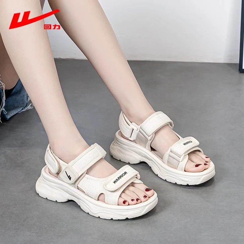 回力凉鞋女款夏季外穿休闲软底防滑厚底鞋子女士小香风运动沙滩鞋