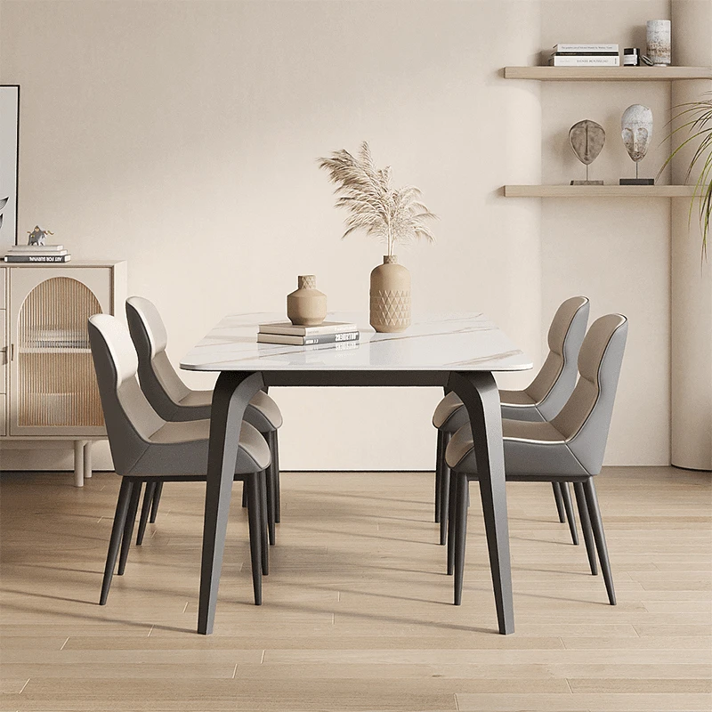 【大象腿】轻奢岩板餐桌椅组合新款长方形现代简约西餐桌吃饭桌子