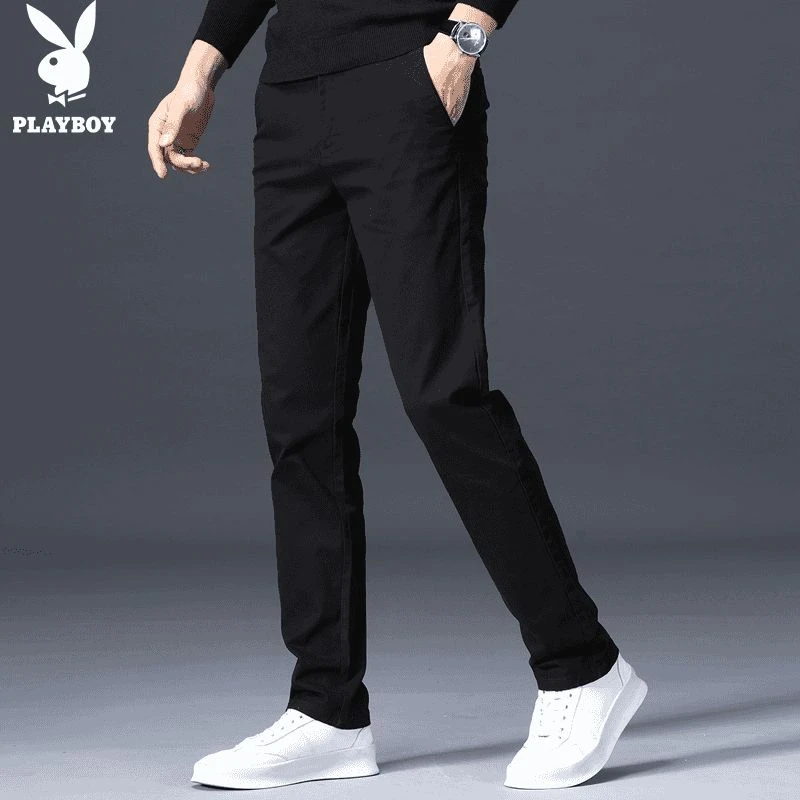 【永久下】休闲裤男士春秋季纯色新款潮流百搭直筒厚款修身长裤子男