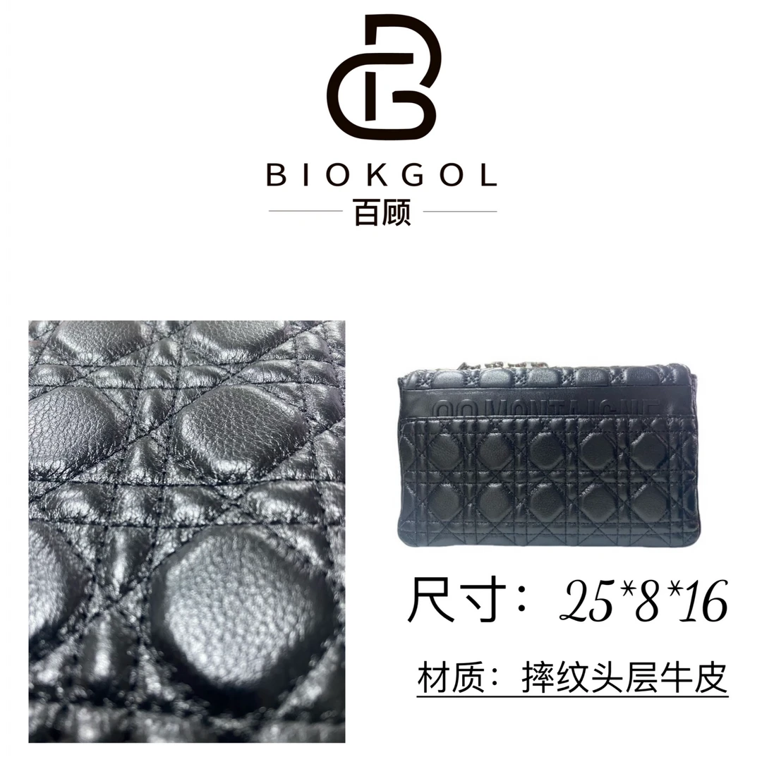 BIOKGOL/百顾原创设计 高定真皮 摔纹牛皮斜挎包 9165