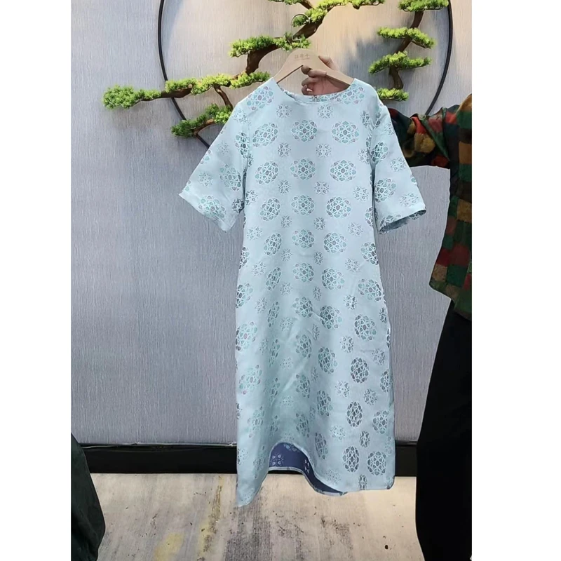 【千奈莉 团花】宋锦气质女装中国风女装连衣裙