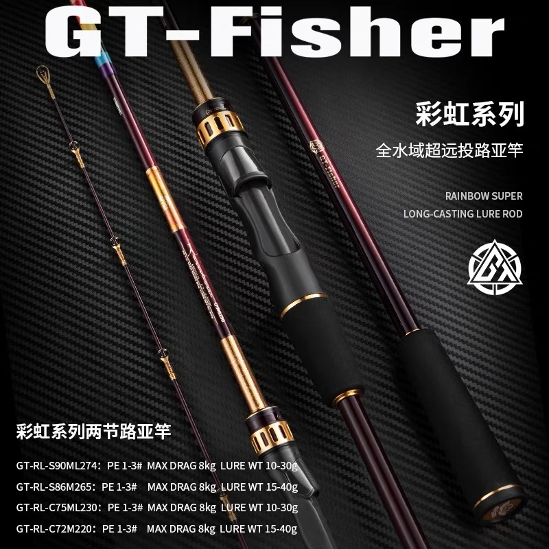 伊酷达GT-Fisher彩虹路亚竿远投全水域泛用型超轻超硬抛竿全富士