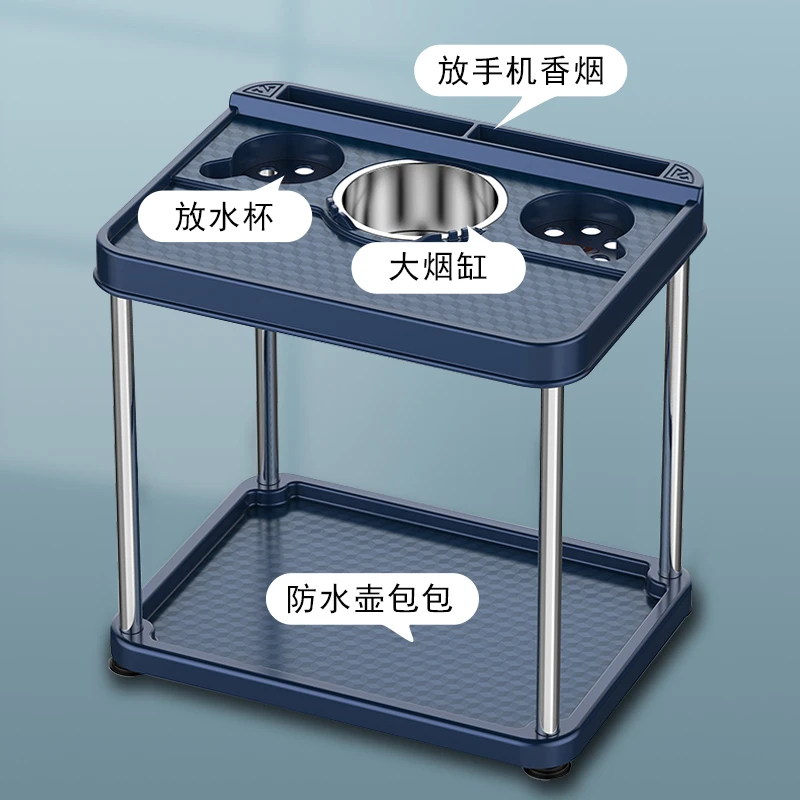 麻将机茶几棋牌室多功能烟灰缸水杯架茶水架塑料组装置物架茶杯架