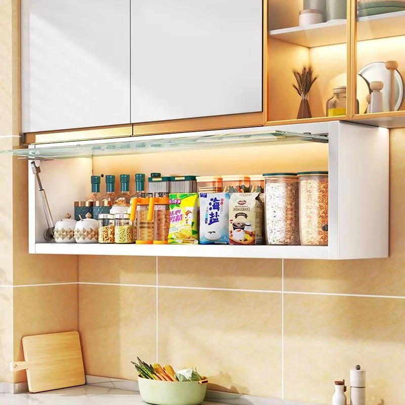 厨悦生活壁挂调料置物架厨房免打孔加厚上翻柜门吊柜调味品收纳柜