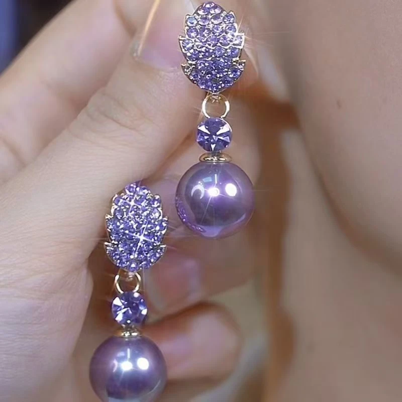 【高品质】轻奢紫色树叶女2025新款小众设计高级感日用套组