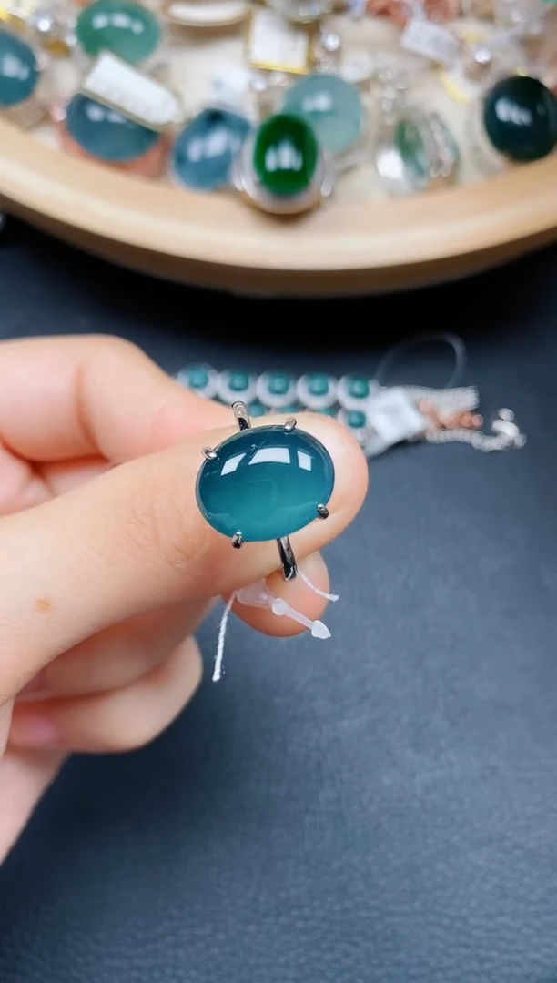 【闪购商品】翡翠戒指银S925镶嵌翡翠