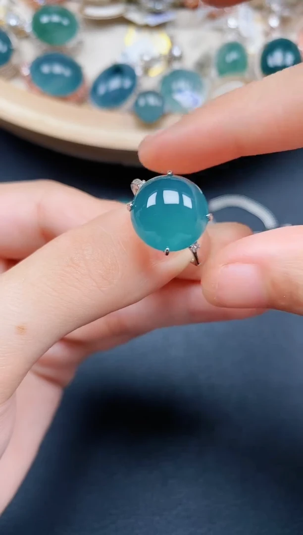 【闪购商品】翡翠戒指银S925镶嵌翡翠