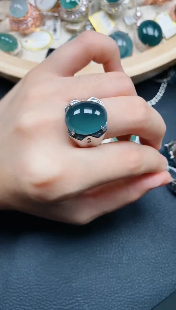 【闪购商品】翡翠戒指银S925镶嵌翡翠