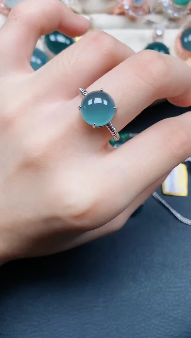 【闪购商品】翡翠戒指银S925镶嵌翡翠