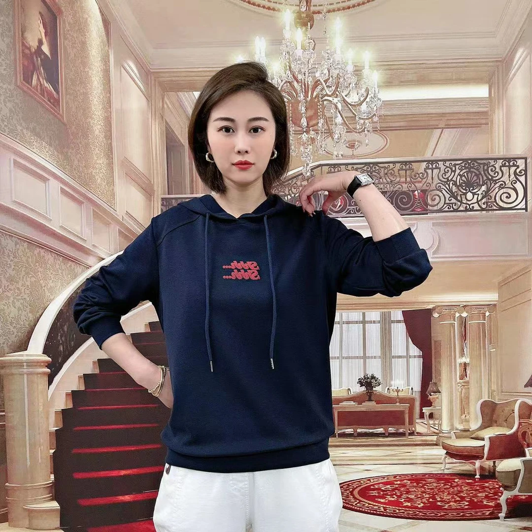 小敏秋季新款简约风纯色减龄连帽百搭时尚宽松显瘦不挑人女士卫衣