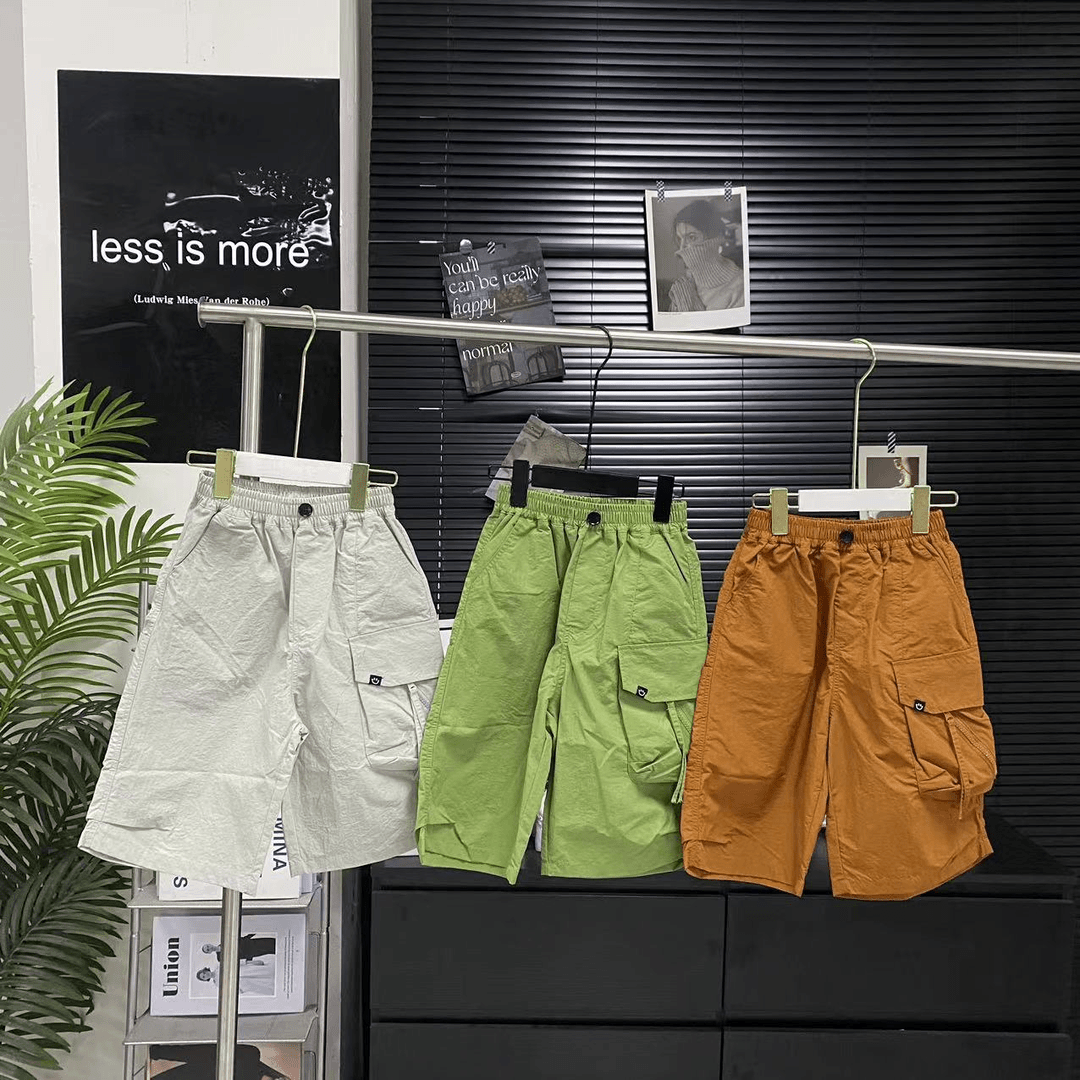 肉肉家-（夏季工装五分裤）大童时尚百搭休闲裤