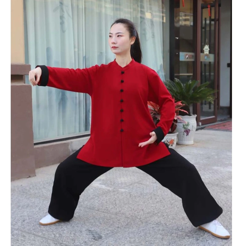 男女款 歌迪料秋冬保暖太极服大拳师2023新款墨绿枣红黑色