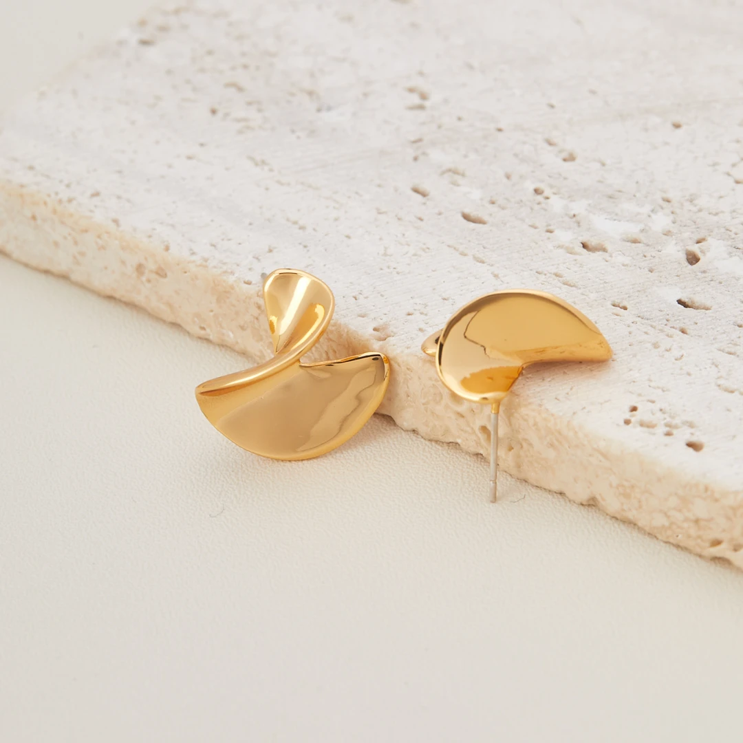 铜合金耳饰 小众时髦垂坠不规则走秀款精美S925银针耳钉女6000718