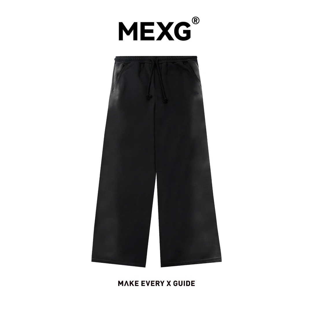 【“复古渐变”长裤】MEXG！直筒宽松！黑色抽绳！秋季运动休闲裤K328