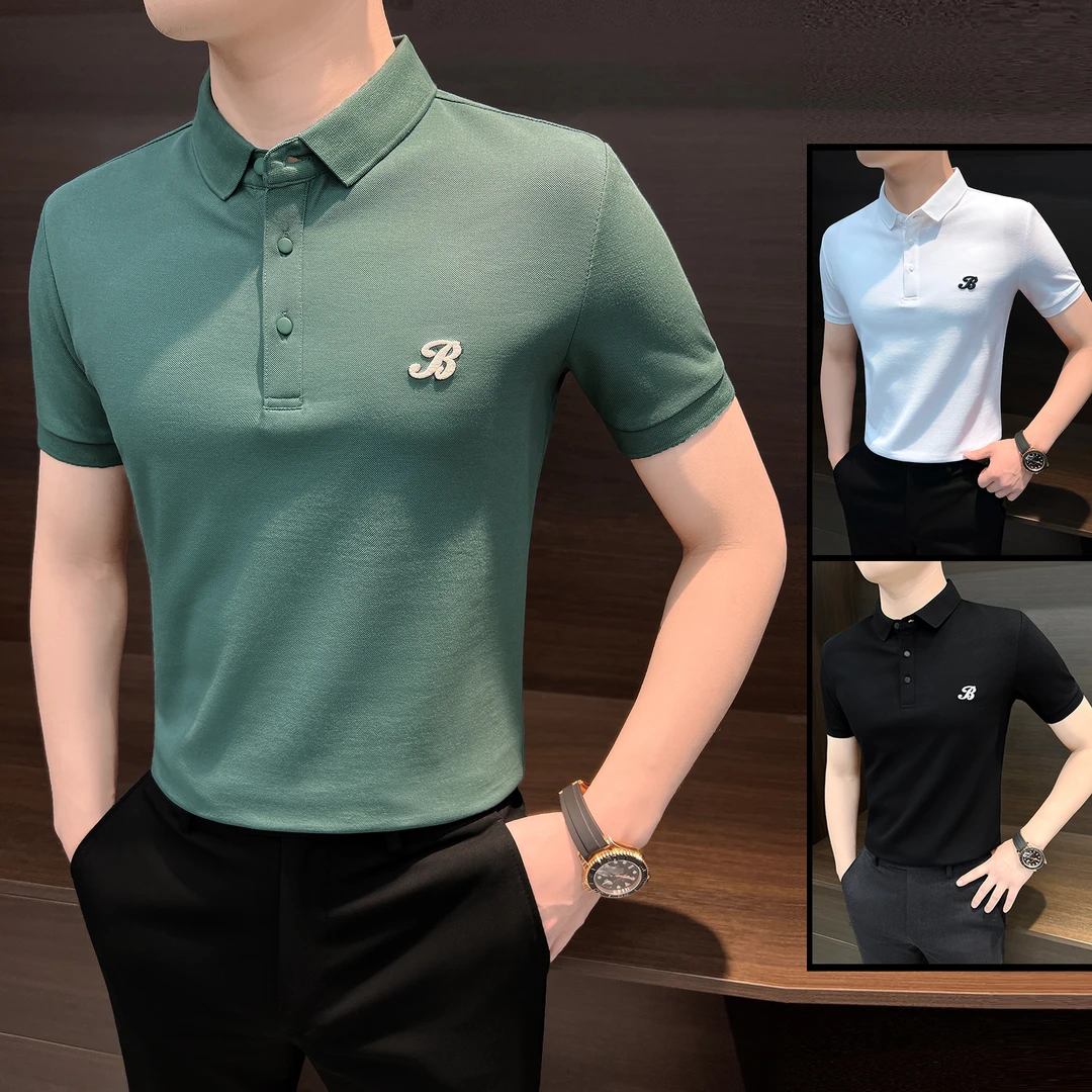 时尚刺绣男士短袖polo衫男短袖2024新款爆款休闲简约夏季薄款上衣
