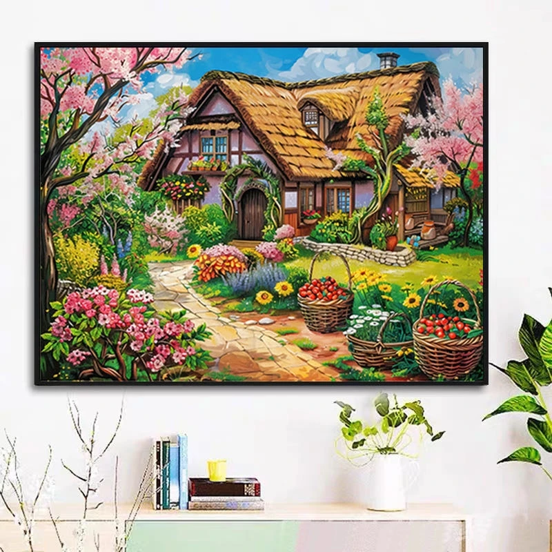 彩丽绮十字绣 01463世外桃源 2024新款唯美客厅玄关手工线绣