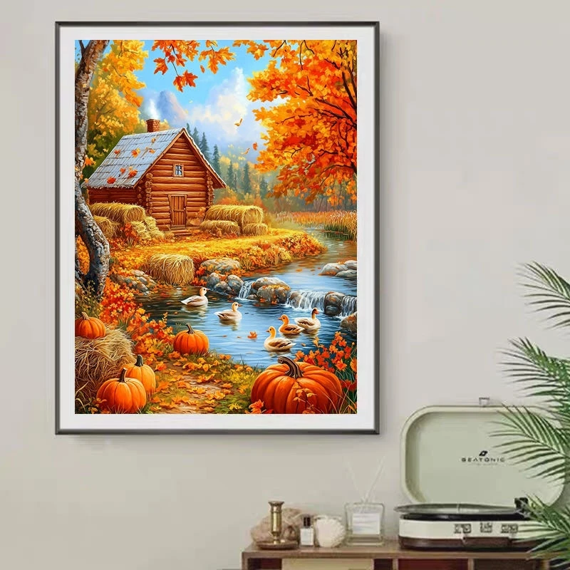 彩丽绮01441秋意浓十字绣2024新款线绣客厅小幅卧室风景手工餐厅