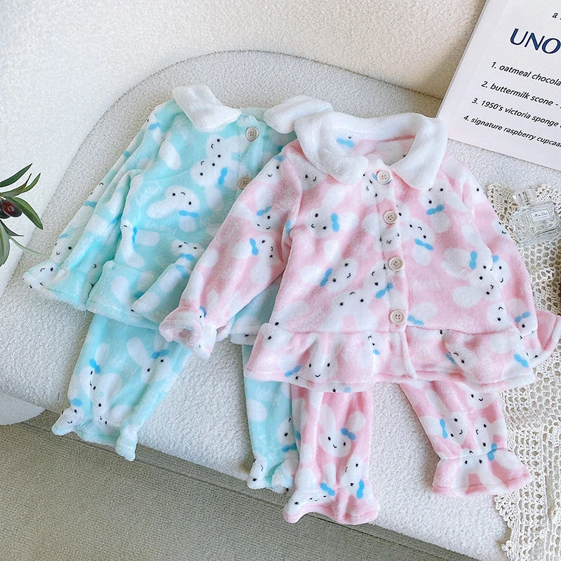 女童套装冬装新款女宝宝卡通小兔子家居服 WE108
