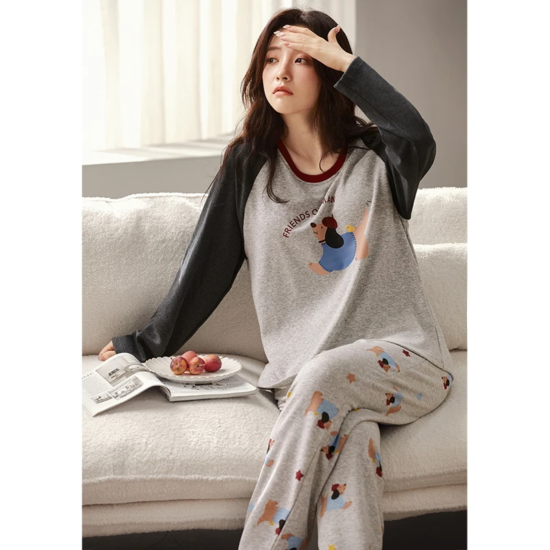 品牌女秋冬德绒加厚速暖韩版腊肠狗睡衣（家）