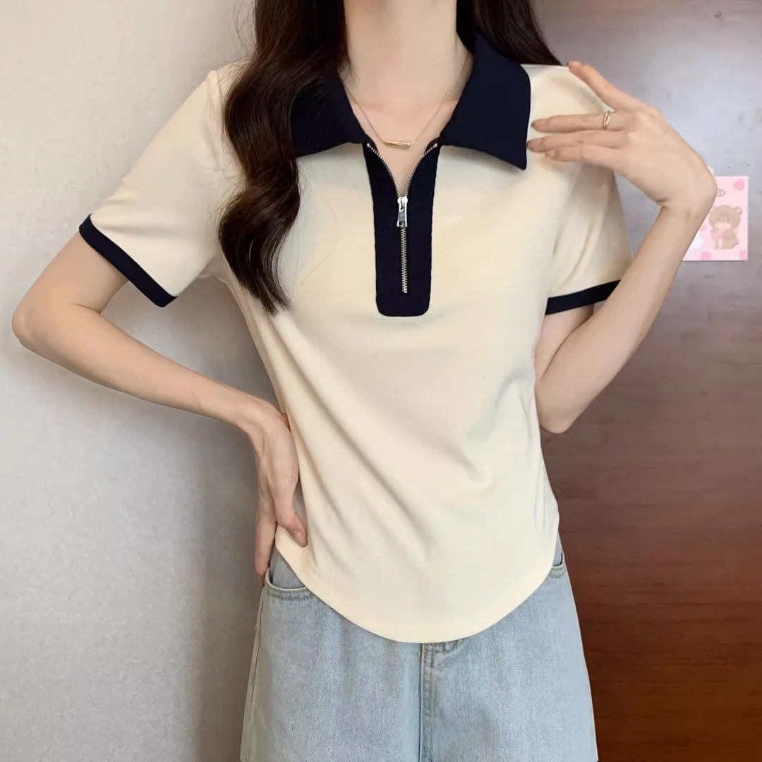 夏季新款大码遮肉显瘦休闲短袖t恤微胖mm洋气宽松短款ins正肩上衣