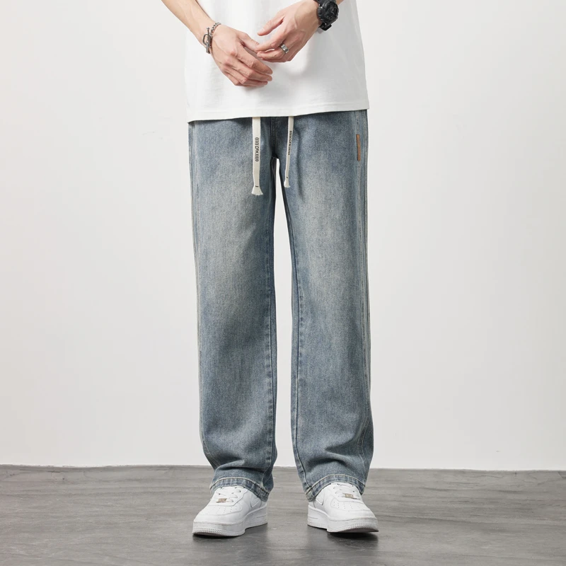 【秋冬新款热推】美式复古直筒牛仔裤男士潮流百搭宽松春冬季GR
