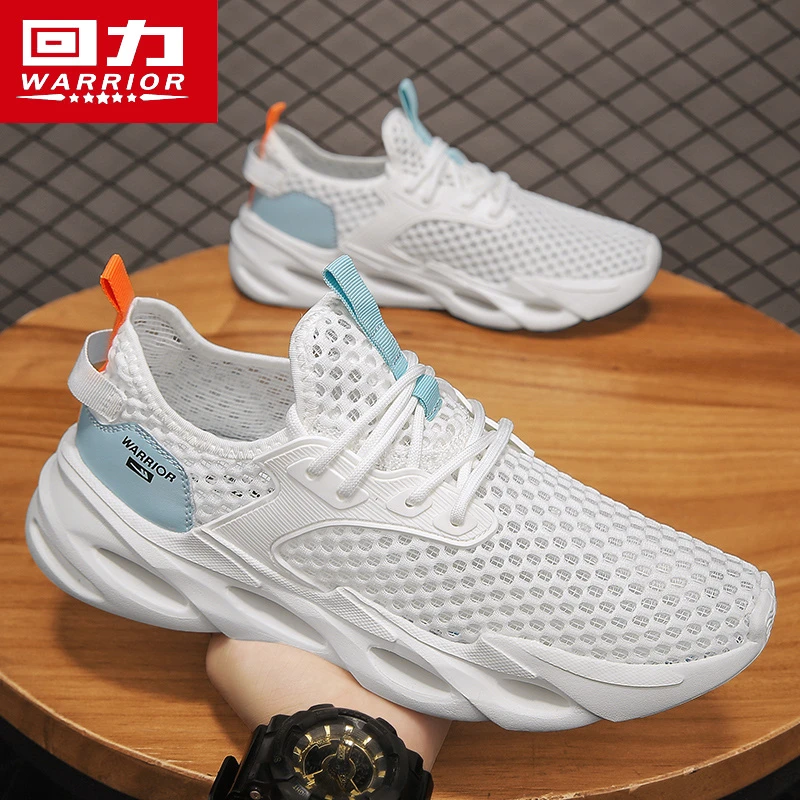 回力男士透气夏季户外休闲厚底百搭网面潮鞋轻便软底运动跑步潮鞋