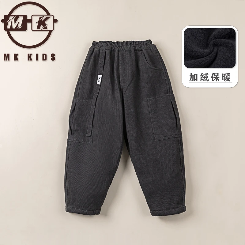 MK品牌现货儿童冬款加绒工装裤DF70067
