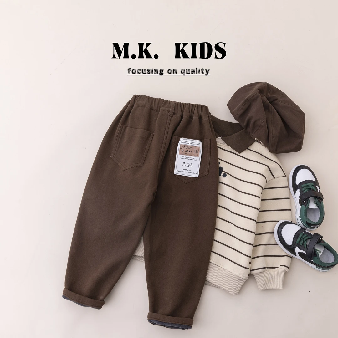 MK品牌现货儿童冬款加绒休闲裤DR70063