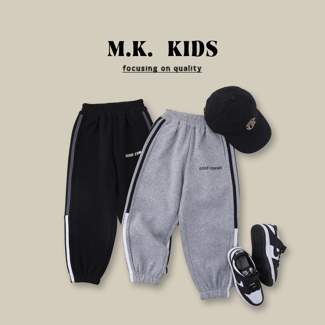 现货MK品牌儿童春秋款运动裤百搭休闲裤男童CU80020