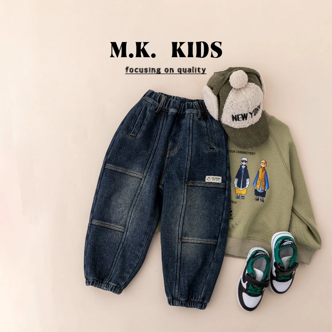 MK品牌儿童冬款加绒牛仔裤DF70103