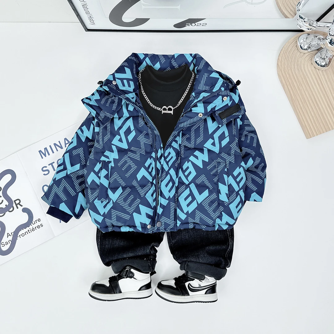儿童棉服男童冬款加厚棉衣2023新款外套 D-XXBB1353