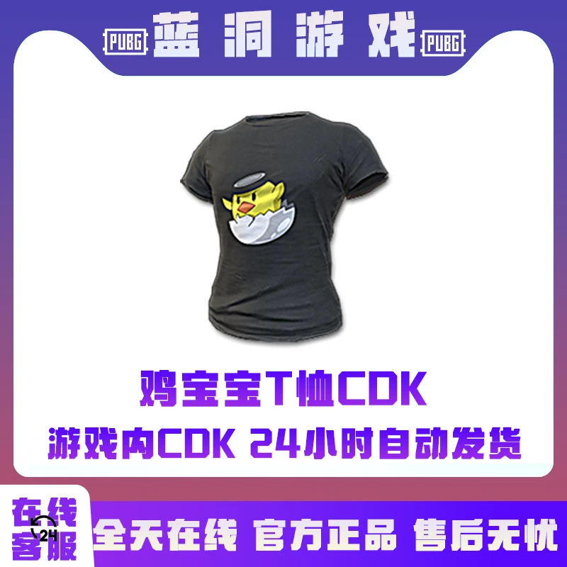 PUBG绝地求生鸡宝宝T恤半袖上衣CDK激活码兑换码