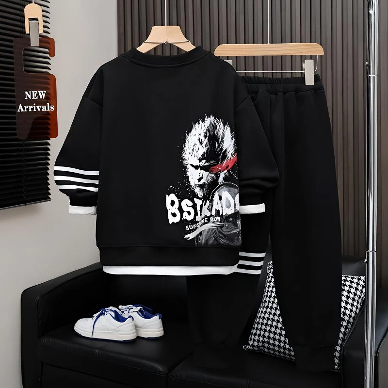 男童春秋款黑悟空套装2025新款儿童秋装卫衣两件套中大童帅气衣服