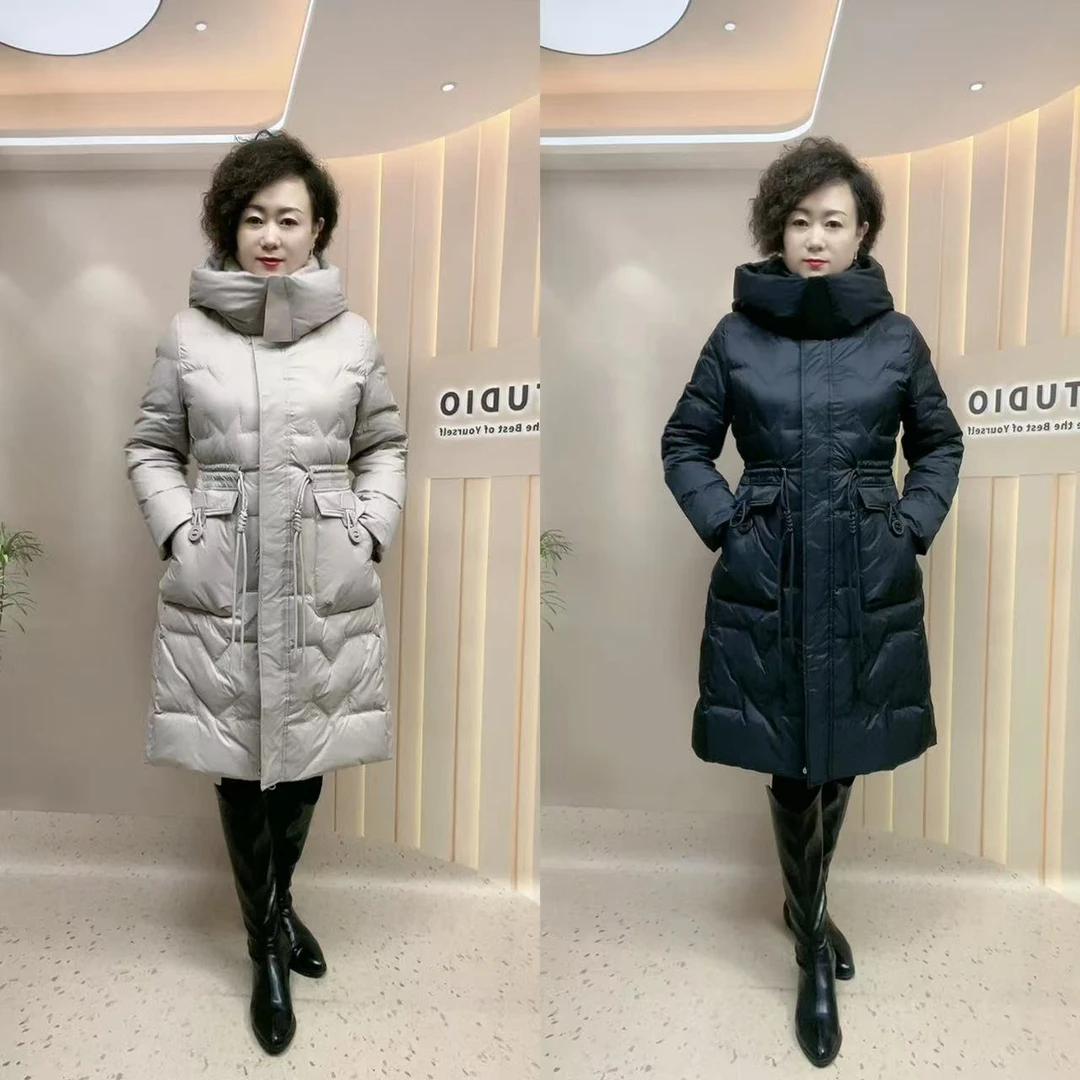22#腰抽绳显瘦羽绒服