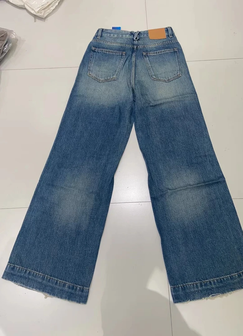 24韩版简单牛仔阔腿裤8087