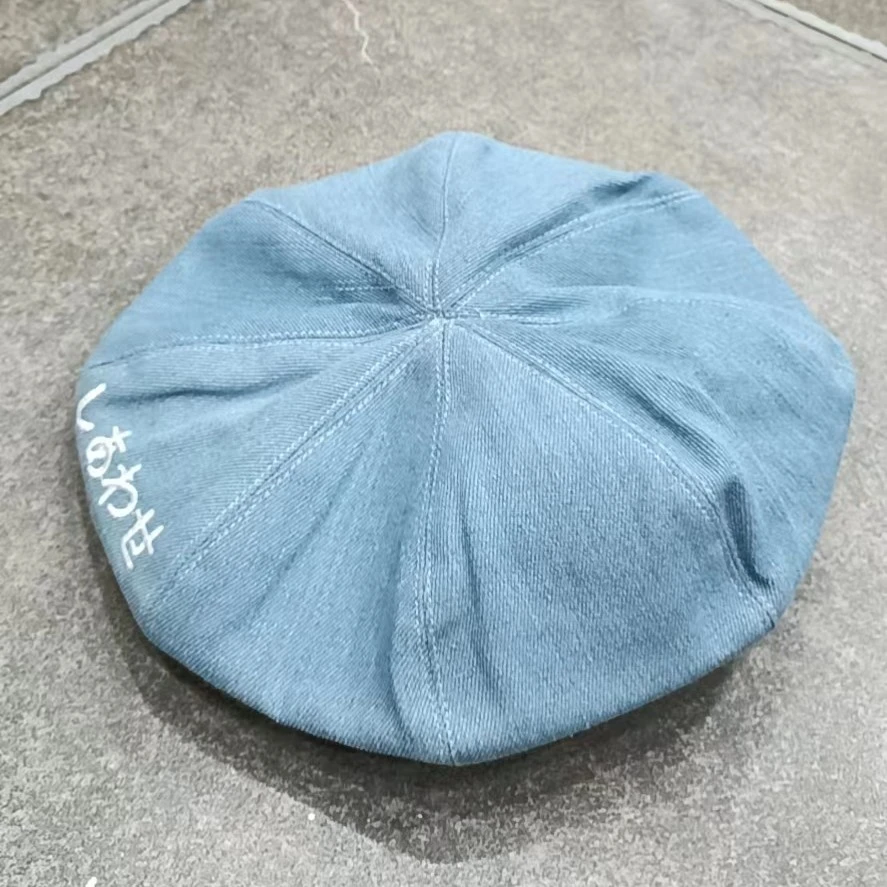 娟姐推荐 MZ13  小众时尚个性蓝色软牛仔 八角 贝雷帽   女士