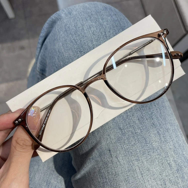 seventeen李硕珉茶色眼镜框ins网红超轻素颜学生高颜值近视眼镜