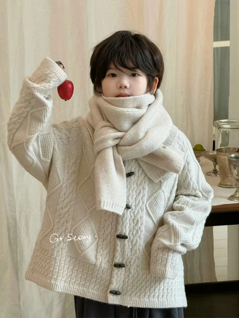 麻花开衫毛衣外套秋冬慵懒风宽松百搭针织衫上衣