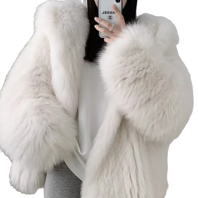 【澳娃伊服饰外套皮草】正品真毛爆款时尚狐狸毛双面加厚编织大熊款
