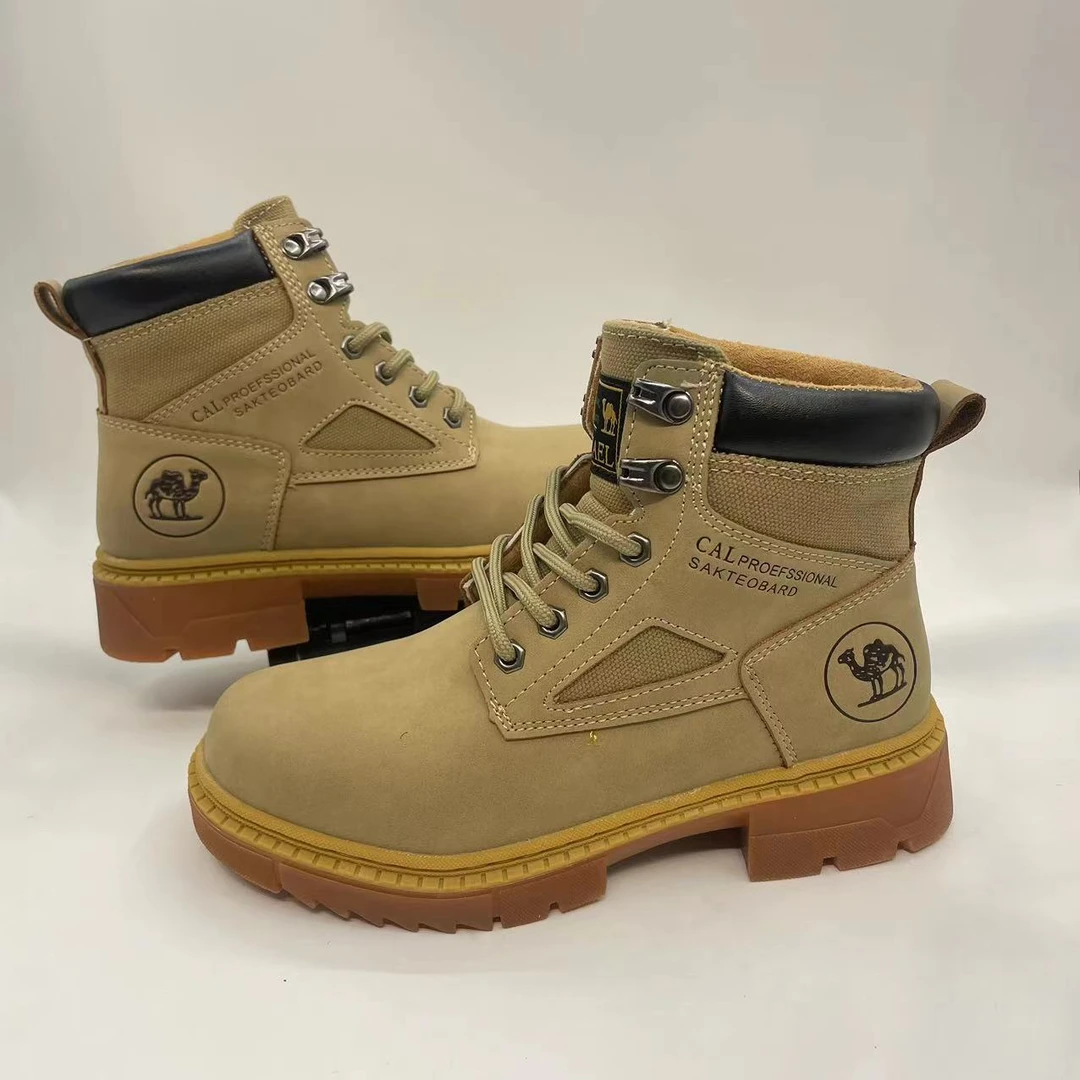 秋冬新款马丁靴时尚户外百搭女士潮流英伦风系带大黄靴加绒经典