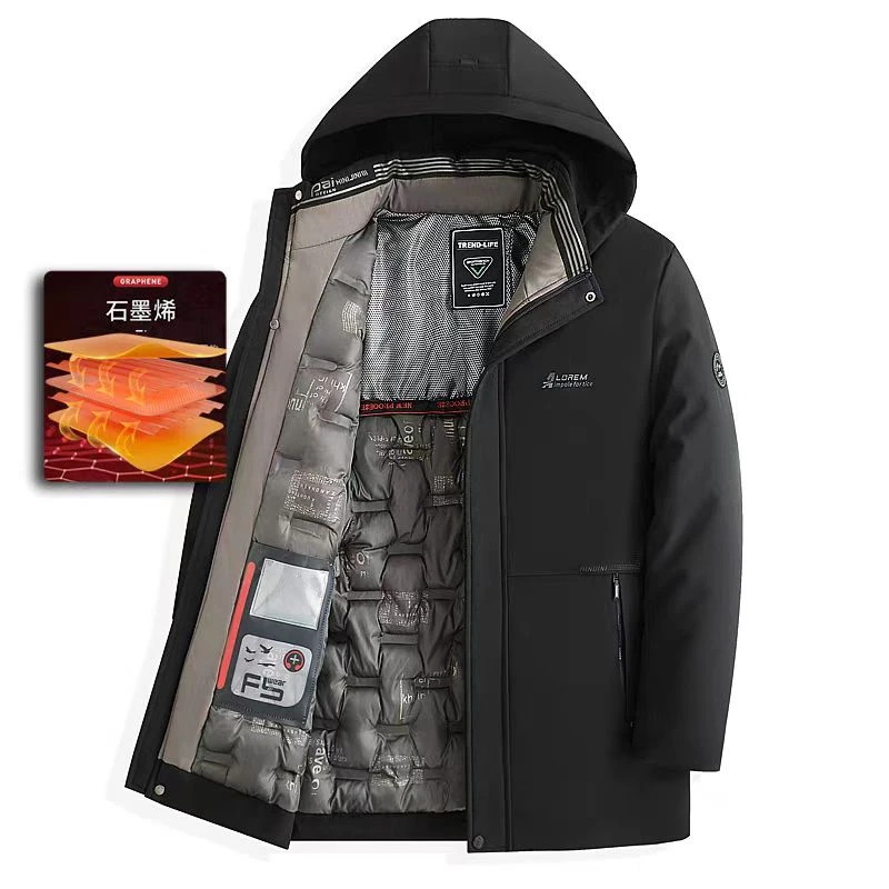 A32997 男士羽绒服石墨烯冬装外套棉衣加厚男士羽绒中年保暖外套