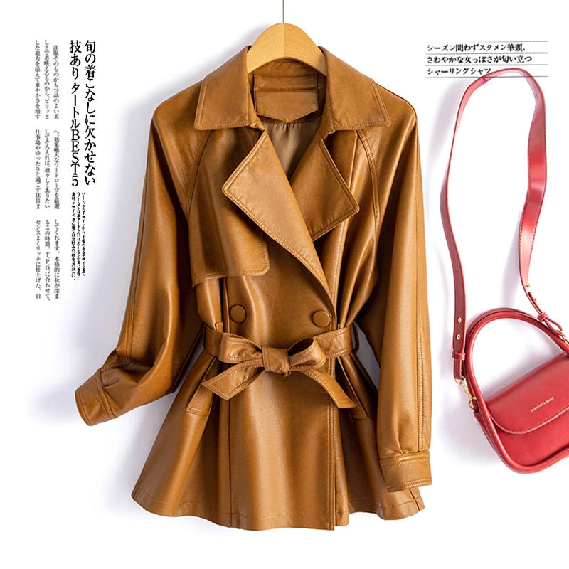 海宁皮衣女中长款韩版新款显瘦气质机车皮夹克小外套通833