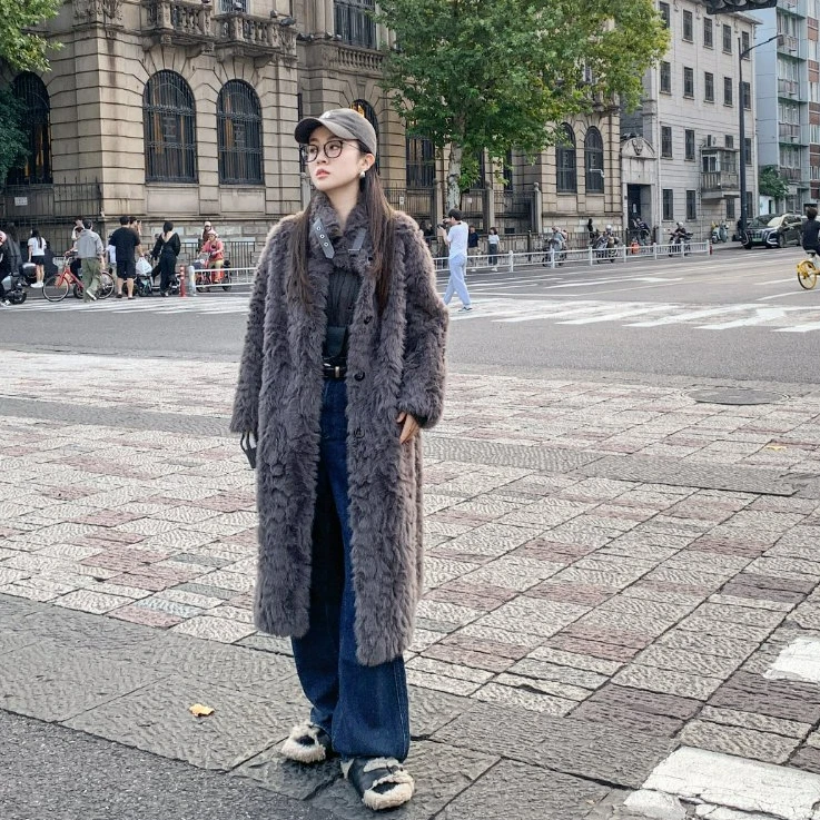 Mike2024轻奢时尚气质女韩版百搭翻领长款外套#19553