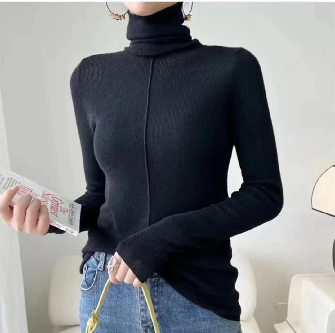 设计感软糯系毛衣2023年新款韩版秋冬长袖保暖高领素版GLMY