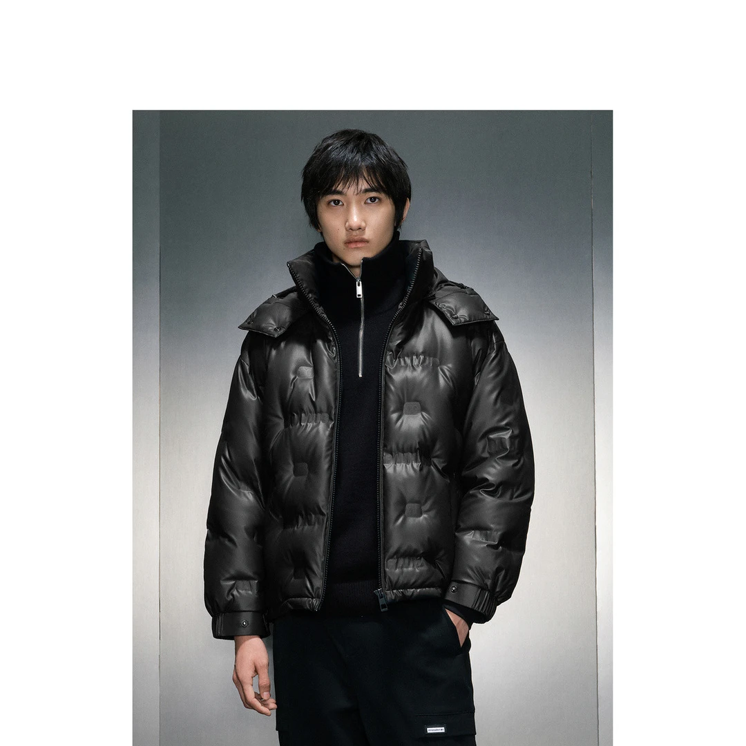 G男士三色休闲潮搭连帽鸭绒短款羽绒服男#GEX1D2526544