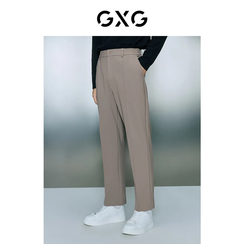 GXG男装 双色弹力半松紧腰头休闲裤男士23年冬季#GED10231574