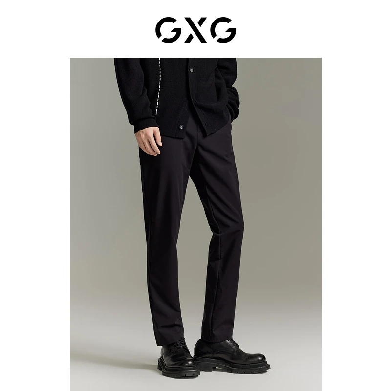 GXG男装   黑色修身小脚休闲裤23秋季新品#GEX10214323