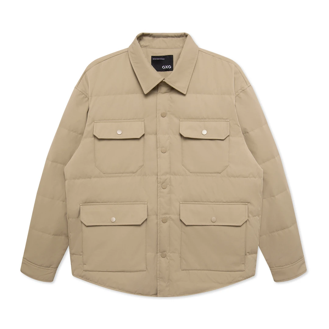 2024冬季GXG简约休闲鸭绒短款衬衫式轻薄羽绒服男#G24DY24082